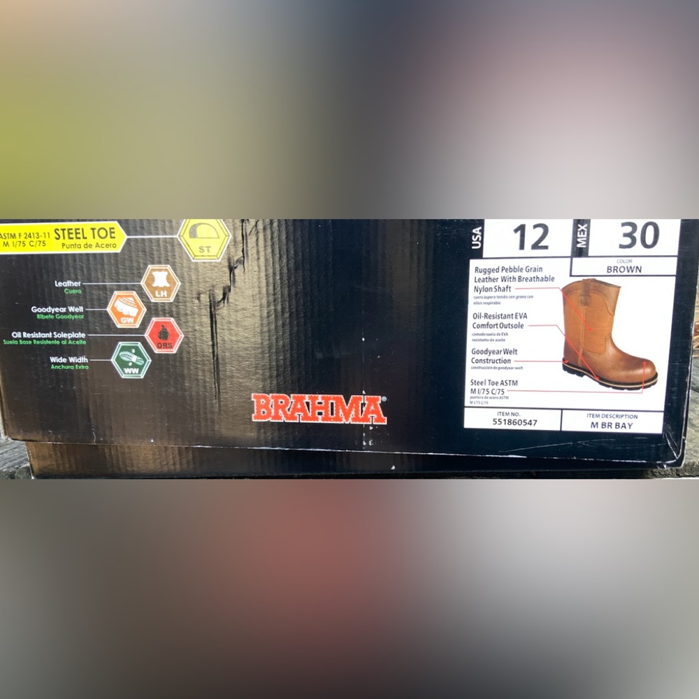 EUC BRAHMA STEEL TOE BOOTS. - Picture 16 of 16